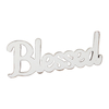 Rustic White Wooden Blessed Sign 15 Inch, Distressed Finish