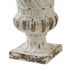 Vintage White Garden Planter Urns 18 Inches Tall, Handmade Antique