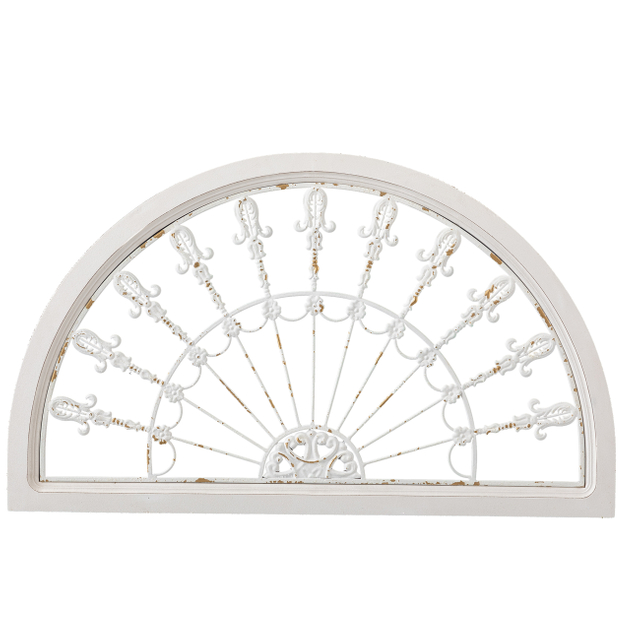 Vintage White Arched Wrought Iron Wall Decor 17 X 30 Inches