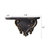 Antique Black & Gold Wood Shelves for Wall - 12 Inch Long Display Shelf Wall