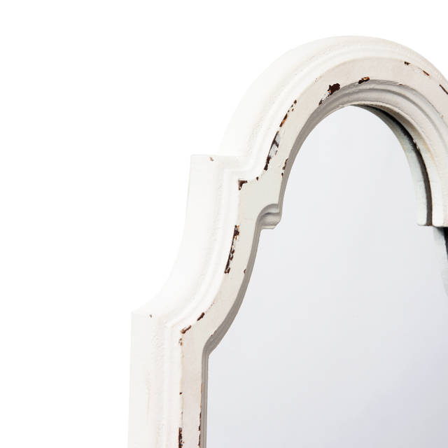  Distressed White Small Vintage Oval Mirrors for Wall Decor 11 inch