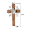Rustic Crosses Wall Decor with Metal Floral, Handmade Distressed