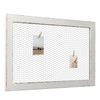 Chicken Wire White Framed Bulletin Boards, 18×29" Wood Grid Shelf