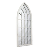 Rustic Arched Window Mirror, Distressed White, 20 x 45 inches