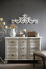 White Handmade Distressed Scroll Over The Door Decor 36 × 13 Inches