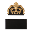 Distressed Black and Gold Floating Shelves Wood, 12" Long Wall Shelving Display for Bathroom Bedroom, French Country Country Decor Hanging Shelf for Vases Candles Books, Scrollwork Bracket