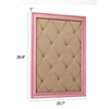 Pink Bulletin Board Fabric Pin Board, 21"×27" Vision Board, Wood Frame
