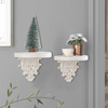 Rustic Vintage Decorative Wall Shelves, Shabby Chic White Wood Floating Shelf
