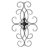 Vintage Large Wrought Iron Wall Decor 32" x 18", Distressed White