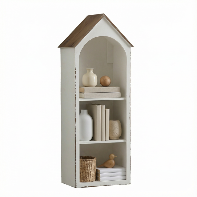 Cottage House Wall Display Cabine, 32" Tall Narrow Storage Cabinet