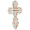 Decorative Wall Crosses for Home Decor, Handmade Whitewashed Finish
