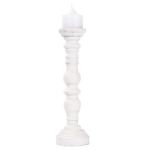 Farmhouse Wooden Pillar Candle Holders, 16" Tall Handmade Distressed