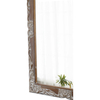 22"x30" Hand Carved Distressed Wood Framed Rectangular Mirror