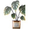 Vintage Small Metal Monstera Leaf Wall Decor 10 X 12