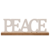 Rustic Peace Sign Decor for Tabletop 16 Inch, Distressed White