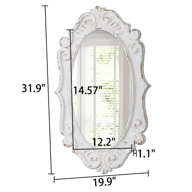 Oval Decorative Ornate Wall Mirror 