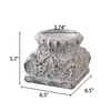 Handmade Distressed White Small Column Stand 6 Inch Tall