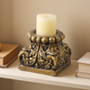 Vintage Gold Pedestal Stand for Display, 5" H Resin Decorative Riser Base