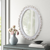 White Vintage Ornate Oval Mirror