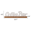 Rustic Coffee Bar Signs Decor for Tabletop 16 Inch, White