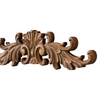 29 x 7 Inch Natural Wood Above Door Wall Decor with Scroll Leaf Design