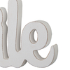 Distressed White Smile Wooden Word Sign