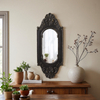 Vintage Black Distressed Finish Gothic Mirror 15 X 38 Inch, 