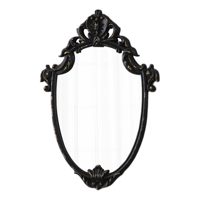 Vintage Black Wall Mirrors 16 x 24 inch, Distressed Finish Golden