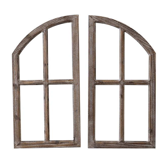 Farmhouse Window Frame Wall Decor 30 Inch, Set of 2