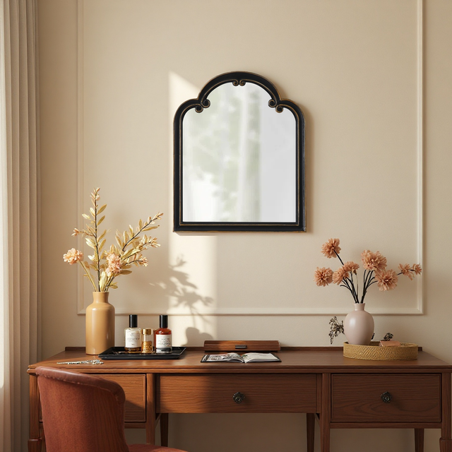 Gothic Black Arched Wall Mirror 20 X 24 Inch