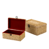 Rattan Box Set of 2, 10" and 12" Decorative Woven Basket with Lid