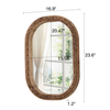 Rustic Oval Rattan Mirrors for Wall 16 X 24 Inch, Wood