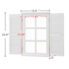 Rustic White Window Mirror with Shutters 16 X 24 Inch, Rectangle
