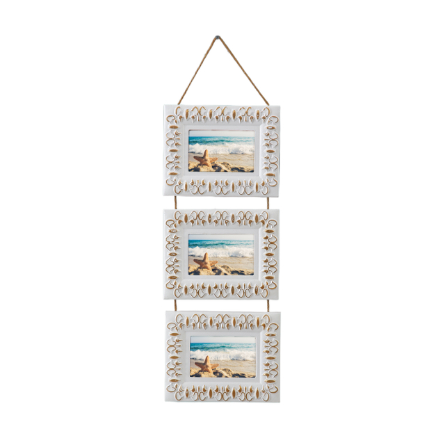 3x5 Vintage Collage Picture Frames for Wall, Distressed White