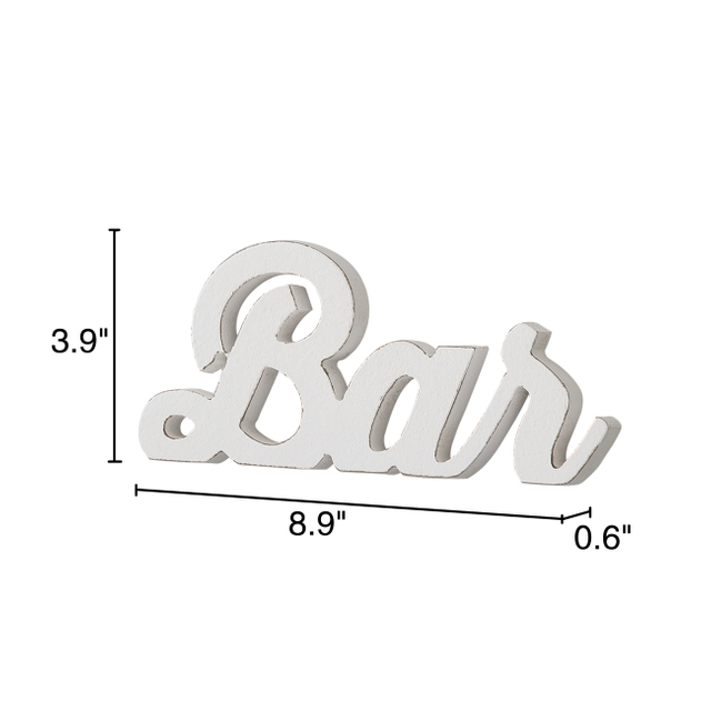 Rustic Coffee Bar Signs for Home Bar 9 Inch, Distressed White