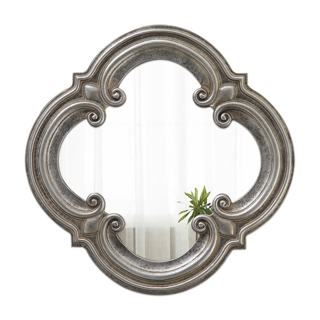 Small Vintage Silver Mirrors for Wall Decor 12 Inch, Horizontal or Vertical