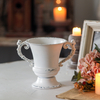 Distressed White Metal Vase, Decorative Flower Urn Planter 7 Inch Tall