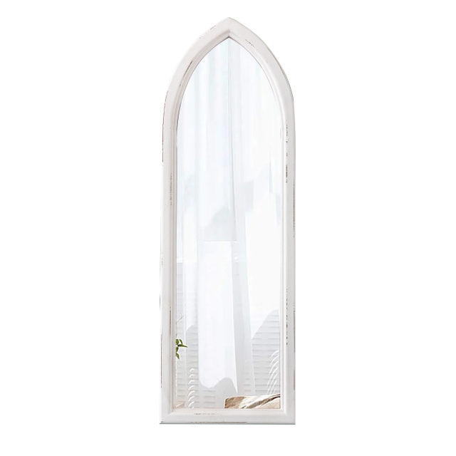 Rustic Arched Long Mirrors for Wall 35 X 12 Inch, Distressed White