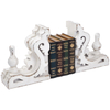 Handmade Distressed White Book Ends for Heavy Books, 1 Pair/2 Pieces