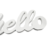 Rustic Wooden Hello Sign for Home Decor 14", Distressed White