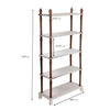 Farmhouse 5-Tier Open Bookcase, 75” Tall Large Wooden Bookshelf