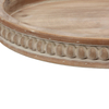 16 Inches Round Wood Tray, Handcrafted Beaded Coffee Table Tray