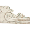 33" Handmade Distressed White Finish Wooden Scroll Over The Door Decor