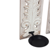 Carved Wall Candle Sconces Set of Two, Distressed Wood Candle Holder
