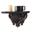 Antique Black & Gold Wood Shelves for Wall - 12 Inch Long Display Shelf Wall