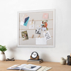 Rustic White Linen Bulletin Board, 28 x 32 Wood Framed Memo Board