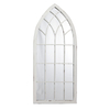 Rustic Arched Window Mirror, Distressed White, 20 x 45 inches