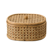 Rattan Decorative Box with Lid, Small Oval Box for Storage