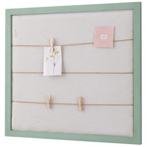 Linen Bulletin Board Large, 28 X 32 Green Wood Framed Pin Board