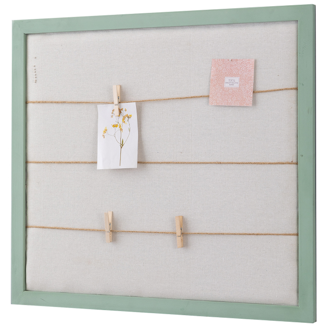 Linen Bulletin Board Large, 28 X 32 Green Wood Framed Pin Board